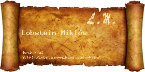 Lobstein Miklós névjegykártya
