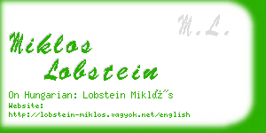 miklos lobstein business card